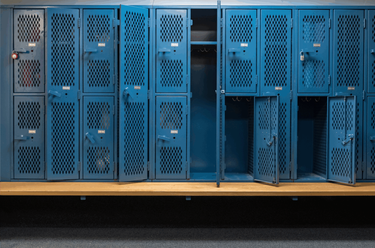 Blue locker room